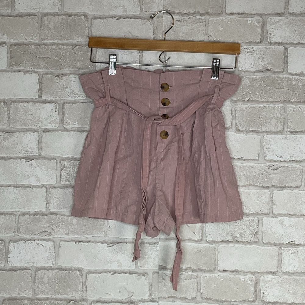 Elodie 100% Cotton High Waist Pink Shorts Size M